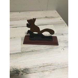 Wood & cast iron squirrel nut cracker vintage